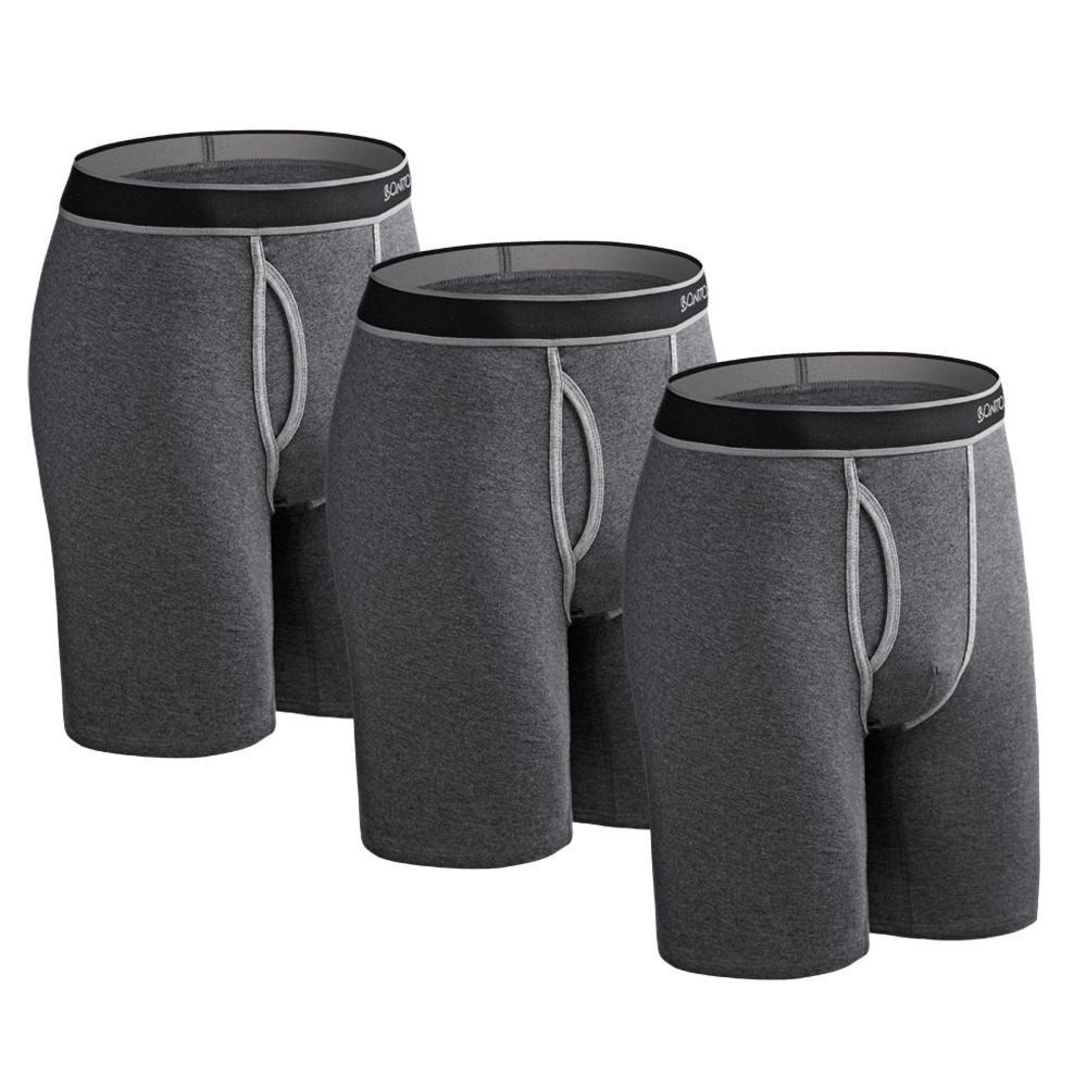 

BONITOS, 3 шт., длинные мужские трусы, хлопковые боксеры с принтом, удобное мужское нижнее белье XXL