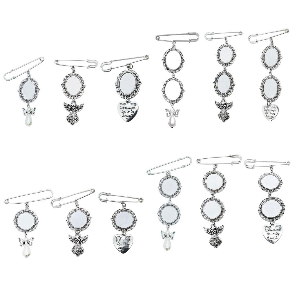Versatile Heat Transfer Lapel Pin Durable Alloy Material Bouquet Picture Charm Photo Charm Pin for Memorable Times