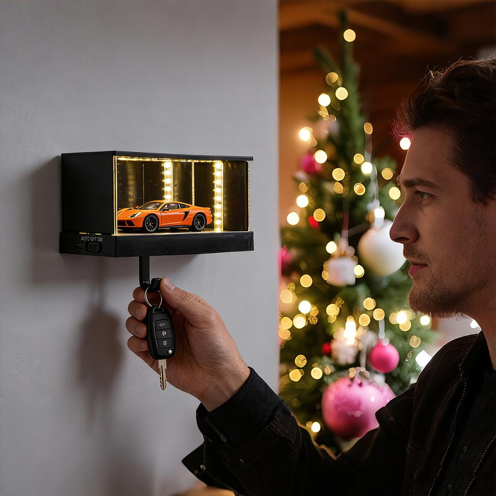 Creative Car Luminous Garage Keychain, White Light, 30 Second, Automatic Light Off, Christmas Gift for Car Enthusiasts
