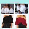 Stylish Summer Off Shoulder Ruffle Hem Loose Fit Top Women Urban Fashion Tee