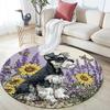 Sunflower pattern round rug,Carpet Rug for Living Room Bedroom Sofa Playroom Decor,Non-slip Floor Mat,Holiday Gifts and Birthday Gifts.