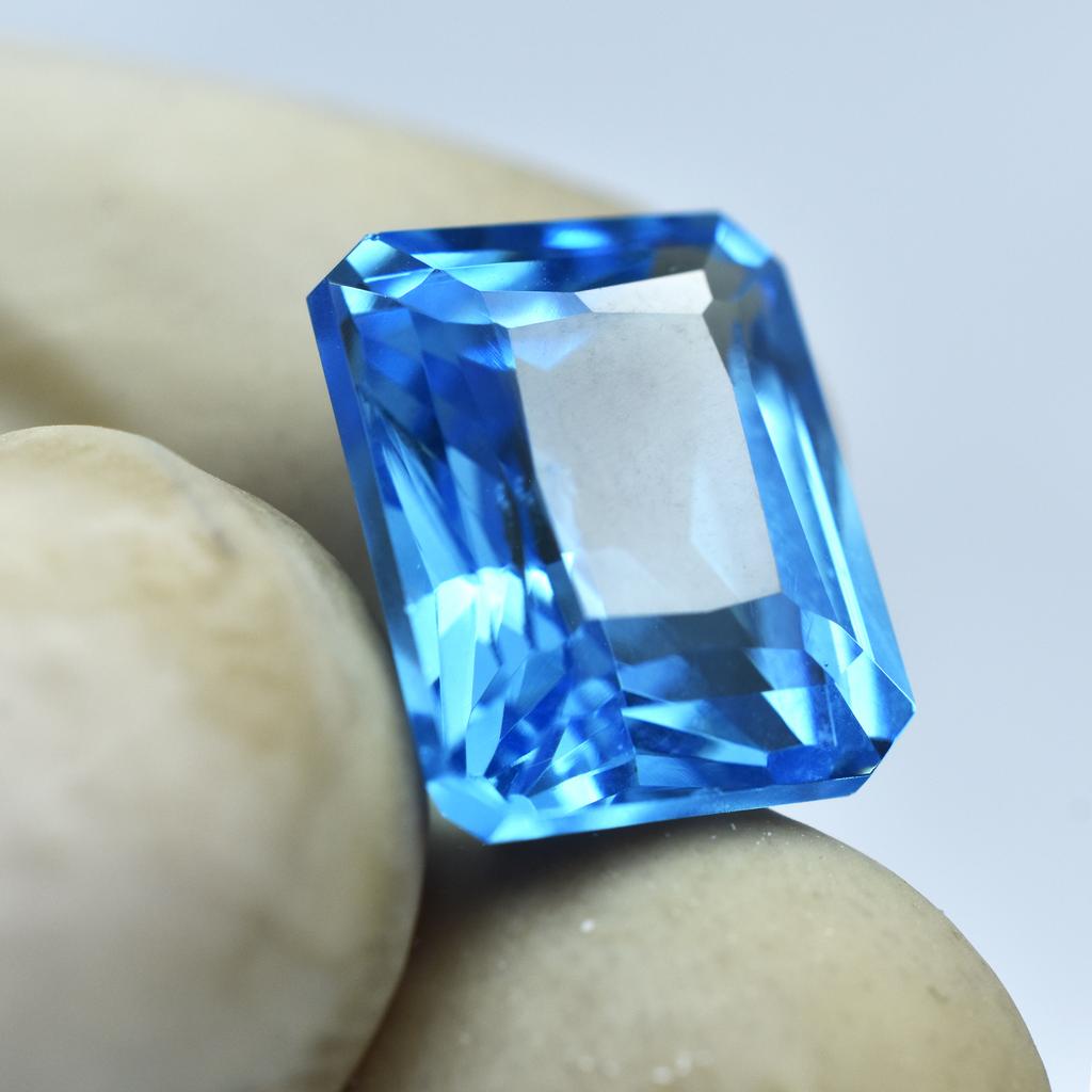 Ceylon Light Blue Emerald Cut Natural 10.90 Ct Sapphire CERTIFIED Loose Gemstone AR-549