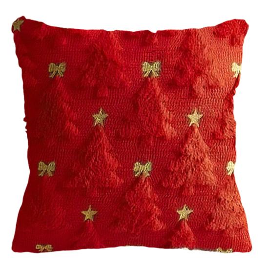 Christmas Pillowcase 3D Embroidery Tree Pattern Winter Holiday Throw Pillow Cushion Cover Festive Home Decor
