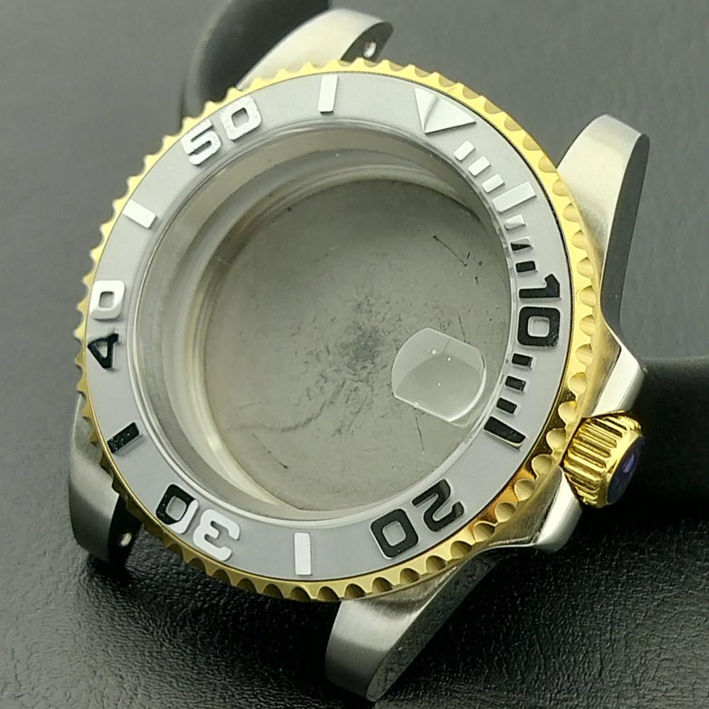 40mm Mechanical Watch Case for NH Series 35 36 38 Movement Yacht Design Style with Sapphire Crystal Watch Box Parts 7