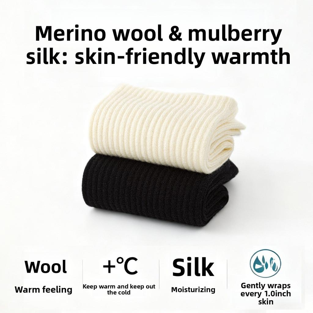 Silk-silk and wool socks for men - mid-length winter socks made of sheep's wool. Soft and warm, perfect for the winter season.