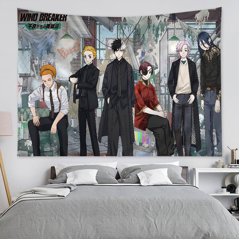 Wind Breaker Anime Official Style Tapestry SciFi Cartoon Art for Fan Room Collectible Wall Decor Gift