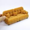 1:25/30 Sofa PLA Mini Dukke Krem Stil Realistisk Vaskbar Dukkehus Håndlaget DIY Scenebygging Miniatyrdekor Mini Møbler