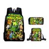 Monster Music Schoolbag Trendy Backpack European and American Retro Schoolbag Third Grade~ Fourth Grade Bag