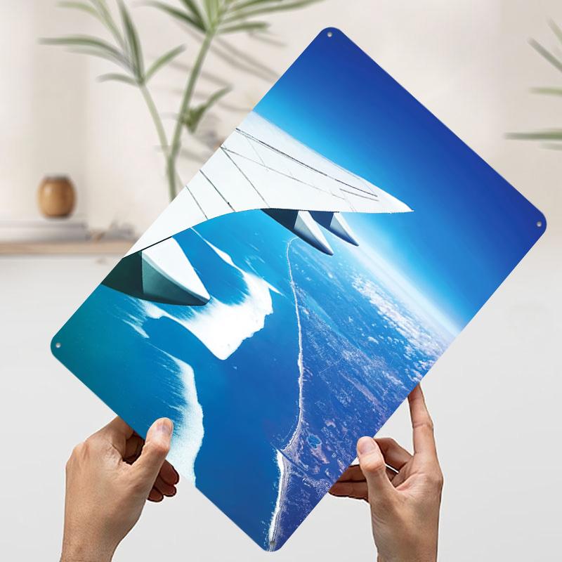 Plane Tinplate Poster Custom Wall Art Vintage Metal Signs Retro Tin Plaque for House Home Decor Living Room Decoration Gaming