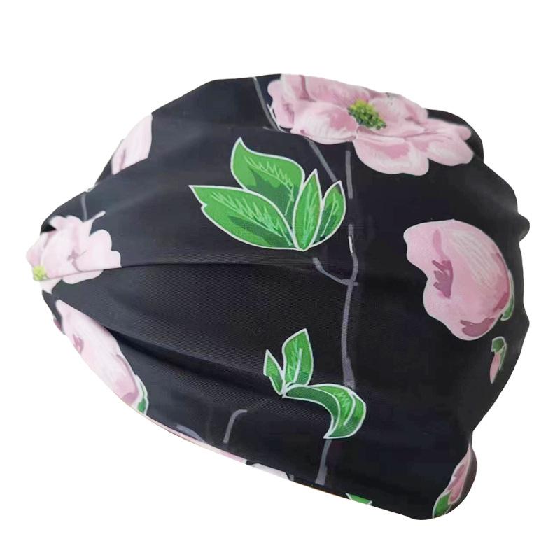 Sommer Damen Badekappe mit Druck Weiblich Nicht Würgend Kopf Hochelastisch Bequem Badekappe Erwachsener Sportkappe