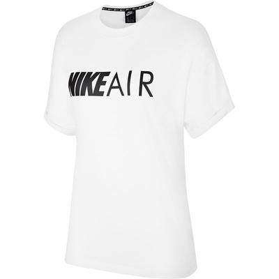Air Letter Print Breathable Short Sleeve T-Shirt Women Tops White CN7086-100