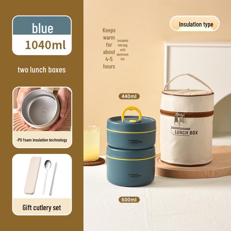 304 Stainless Steel Leak-Proof Multi-Layer Insulated Lunch Box for Office Workers & Students, Microwave Safe & Portable
