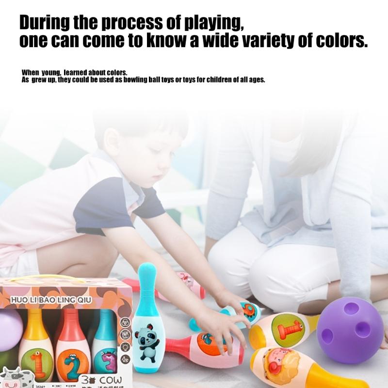 Children Bowling Toy Set for Indoor Family Fun and Coordination Skill with Bright Color Indoor Entertainment Activity