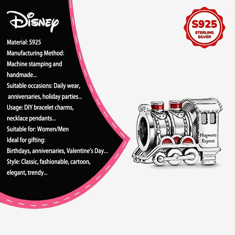 New Disney 925 Silver Winnie & Stitch Charms for Bracelet Necklace DIY Jewelry Gifts Holiday Party