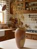 VerdeFlow wood-fired small vase, approximately 9.5cm diameter x 18.5cm high, perfect for Japanese wabi-sabi style interior decor, hydroponics, fresh