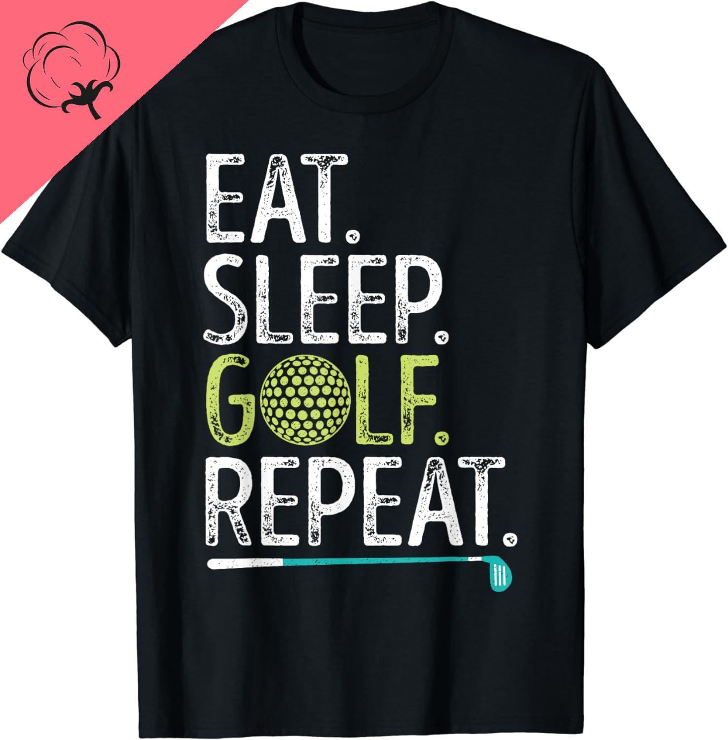 Eat Sleep Golf Repeat Golfing Golfer Funny Unisex Women Sports TShirt Cotton Graphic T Shirts Ropa De Mujer S