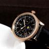 [Salvatore Marra] Watch Moon Phase Multi-Calendar 50m Waterproof Business Formal Men's Leather Strap Limited Edition Pink Gold Black