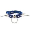 Punk Long Spike Choker Faux Leather Collar For Women Men Cool Big Rivets Studded Chocker Goth Circle Pendant Necklace Accessorie
