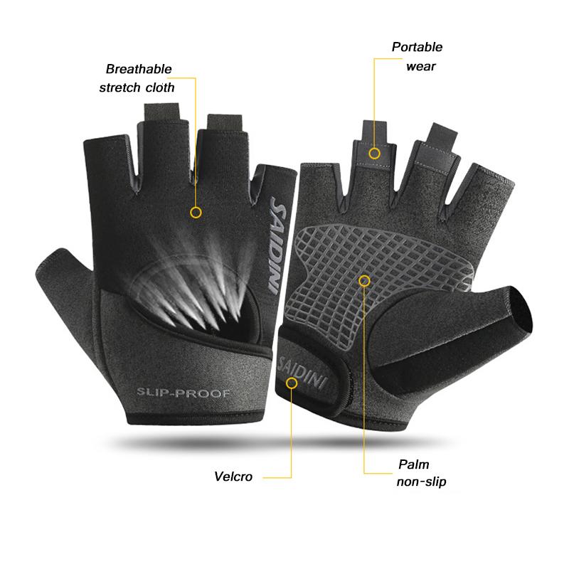 Breathable Half Finger Gym Dumbbells Gloves Men Women Bodybuilding Crossfit Exercise Sports Gloves for Cycling Bicycle Anti Slip