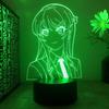 Rascal Does Not Dream Of A Dear Friend Mai Sakurajima 3d Touch Led Night Light With Remote Control For Bedroom Decor