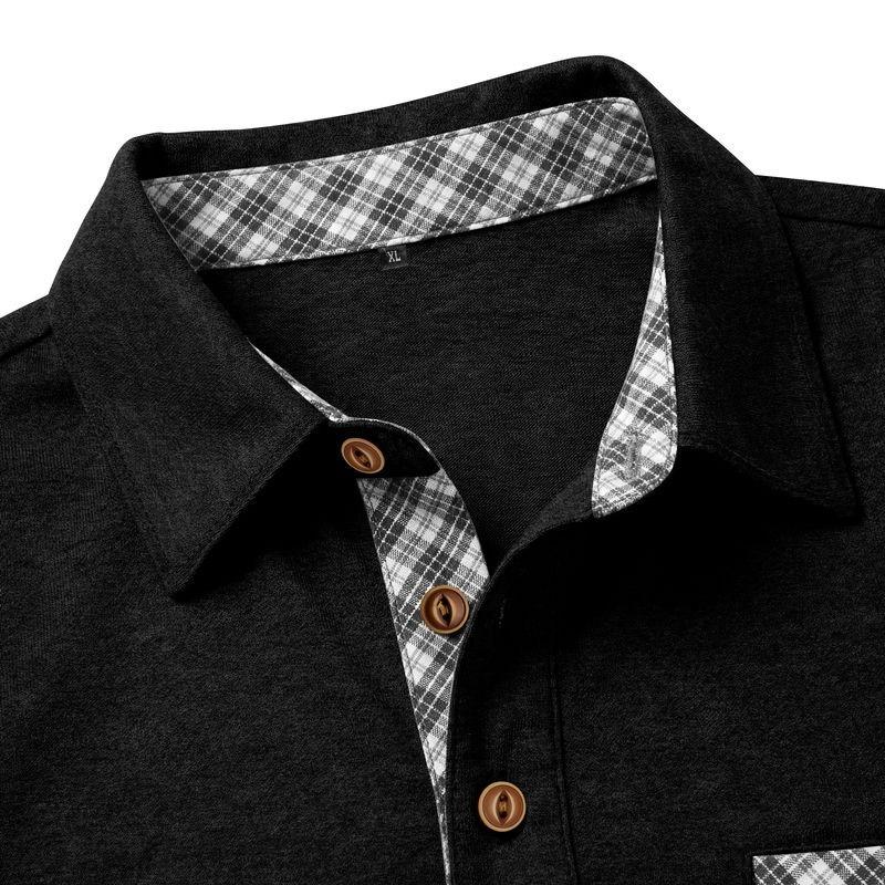Men's Button Down Collar Long Sleeve Polo Shirt.