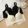 Women's Seamless Tank Top Bra Comfortable Push-Up Bra with Side Gathering Plus Size Bra