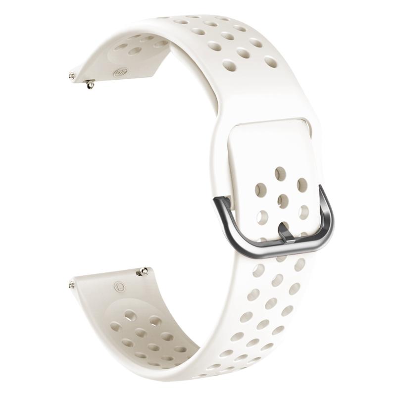

20mm Universal Round Holes Breathable Silicone Smart Watch Strap Replacement Wrist Band Navy Blue