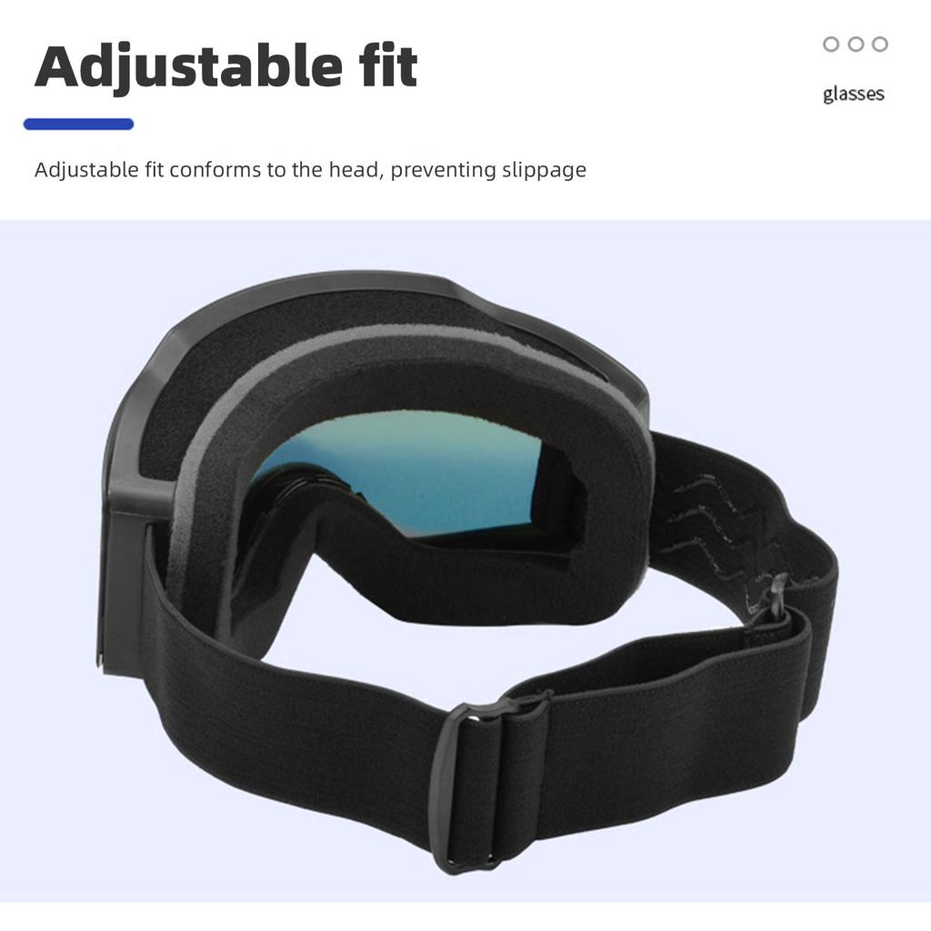 Ski Goggles for Men Women PC Double Layered Anti Fog Sun Proof Snow Goggles for Snowboarding Snowmobile Dog Sledding Black Red