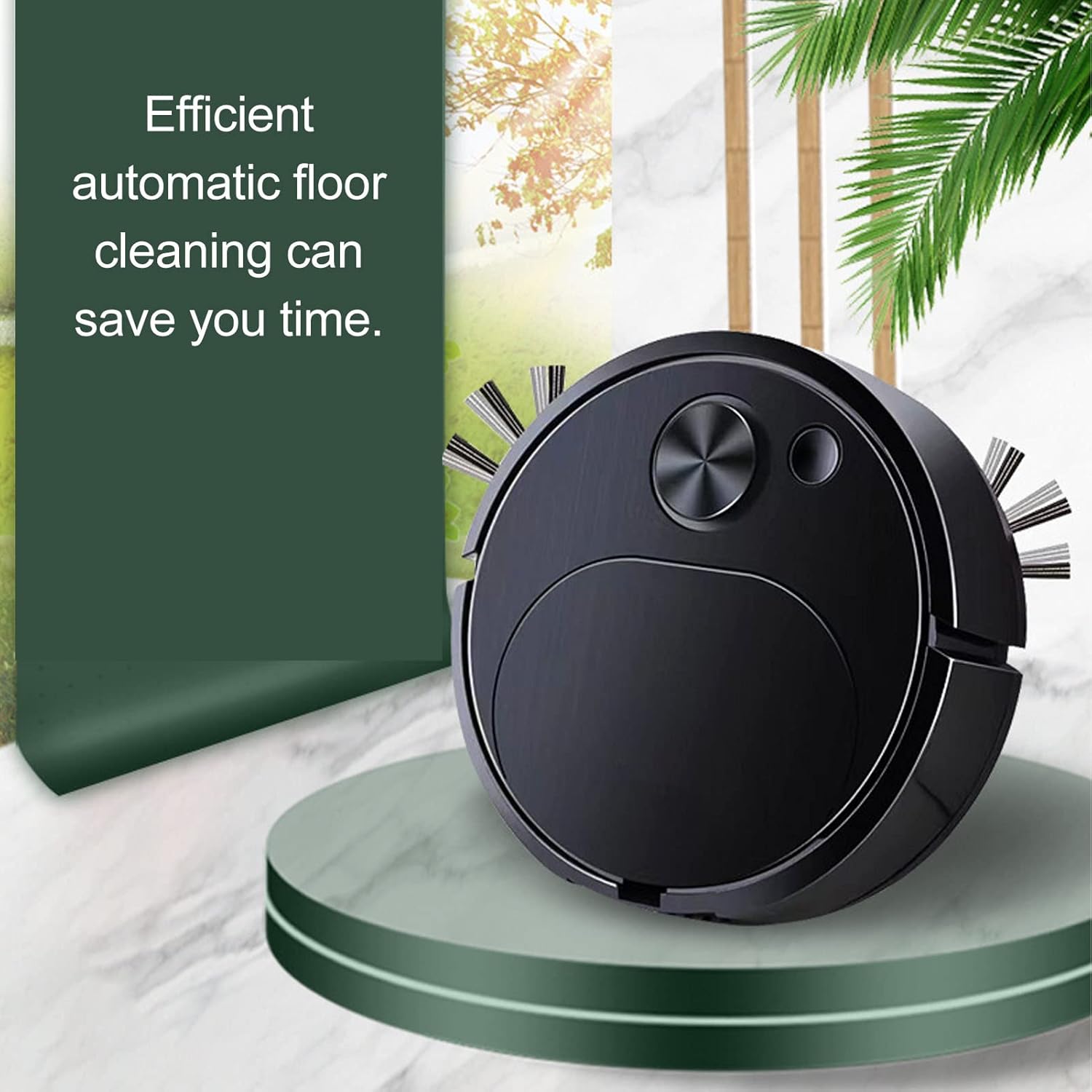 Robot Vacuum Cleaner, Powerful Suction Quiet Robotic Vacuum Cleaner Cleans Hard Floors to Low Pile Carpets Ideal for Pet Hair