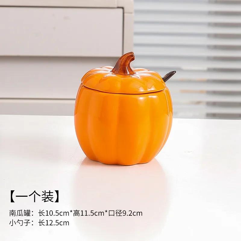 DoubleHled Ceramic Pumpkin Bowl Halloween Themed Serving Bowl for Soups And Stews Home Decor And Culinary Use