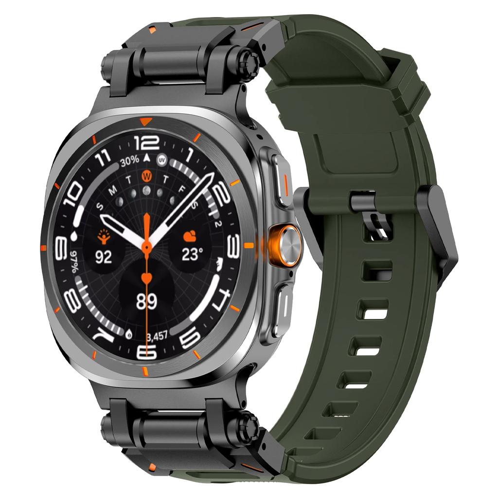 Gummiband för Samsung Galaxy Ultra Watch 47mm Sport Herrarmband för samsung GALAXY ULTRA 7 47MM Inget Mellanrum Rostfritt Stål Klockarmband