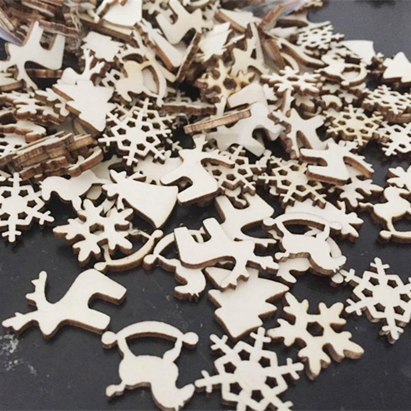 Christmas Environmental Protection Wood Chips Christmas Tree Decoration Wall Stickers Wooden Crafts
