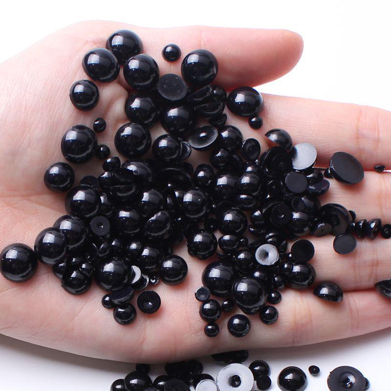 Colorful Flat-Bottomed Semi-Round ABS Imitation Pearls, 2-10mm, Mixed Sizes, 1000 Pieces for DIY Jewelry