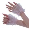 Elegant Pearl Decors Hand Sleeves Ruffle Lace Arm Sleeves Korean Wrist Cuffs For Weddings Parties And Photography