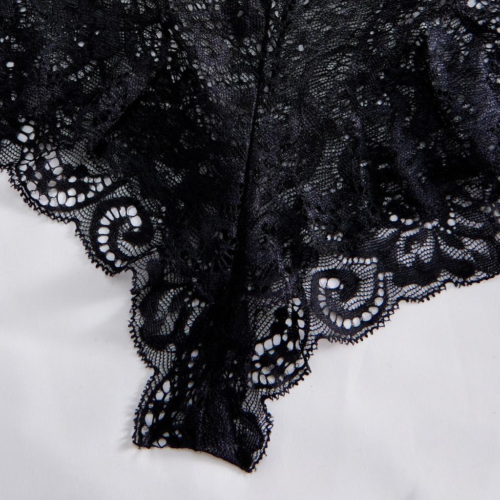 Explosive lace suspender sexy underwear set deep V milk