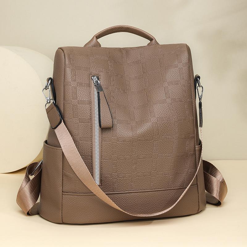 

Рюкзак женский новая мода простой дорожный сумка из мягкой кожи большой вместимости женский рюкзак женский рюкзак коричневый