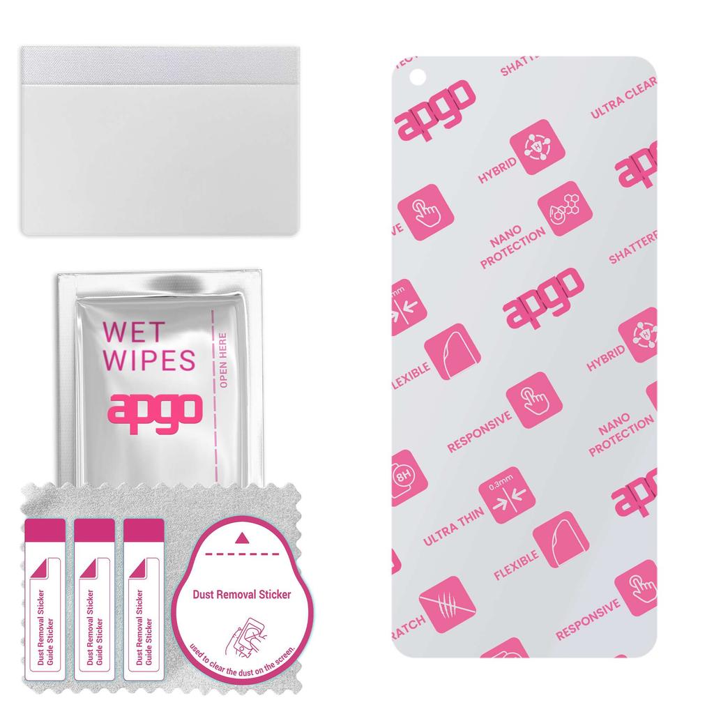 apgo Ultra-Clear Hybrid protective glass compatible with Oppo F19, flexible nano glass, great replacement for tempered glass, scratch-resistant, full 