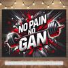2D Workout Motivation Hintergrund Graffiti Stil Hantel & Fitness Text Wanddekor
