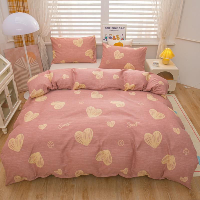 Cartoon Animal Rabbit Bear Duvet Cover Girls Strawberry Floral Bedding Set Reversible Kawaii Comforter Cover With 2 Pillowcase