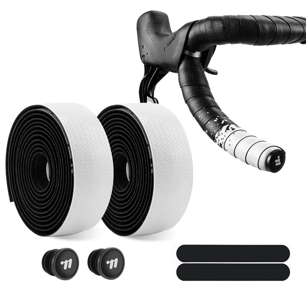 WEST BIKING YP0804093 1 Pair Bicycle Handlebar Tape Gradient PU + EVA Anti Slip Shock Absorbing Bike Grip Straps A