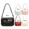 Women Small Underarm Bag Solid Color Casual Tote Handbag Girls Outdoor Daily Bag