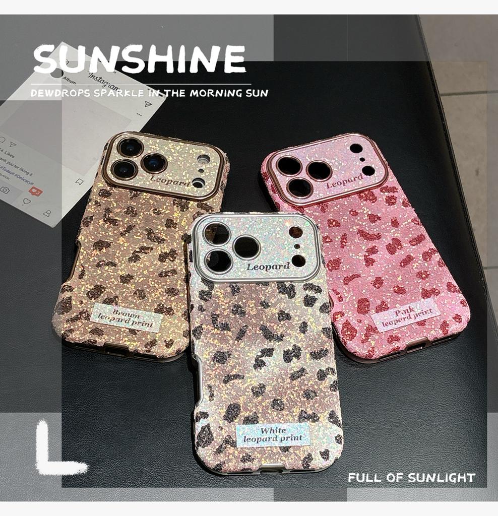 KEYSION Fashion Cute Leopard Print Phone Case for iPhone 14 15 16 17 Pro Max Rounded Edges Shockproof Cover for iPhone 15 16 17