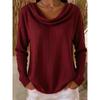 Women S Casual Loose Solid Color Mock Neck Long Sleeve Pullover Sweater