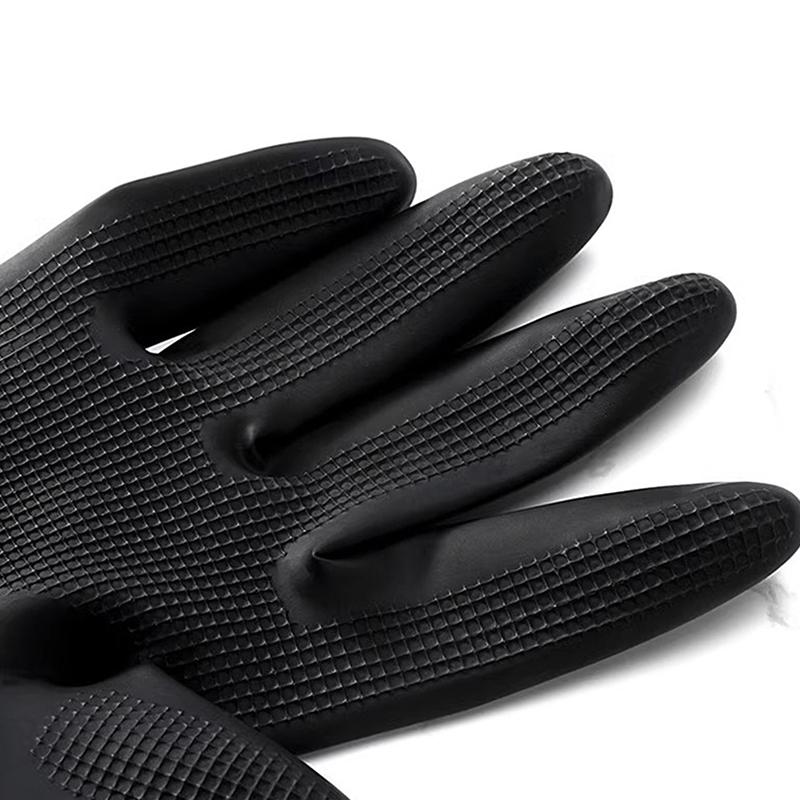 Hair Dye Glove Professional For Hair Styling And Dyeing Thick Latex Black Corrosion Resistance High Elasticity Hairdressing Tool