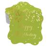 Inkdotpot Real Gold Foil Bracket Shape Paper Hang Tags Happy Birthday Favor Tags Pack Of