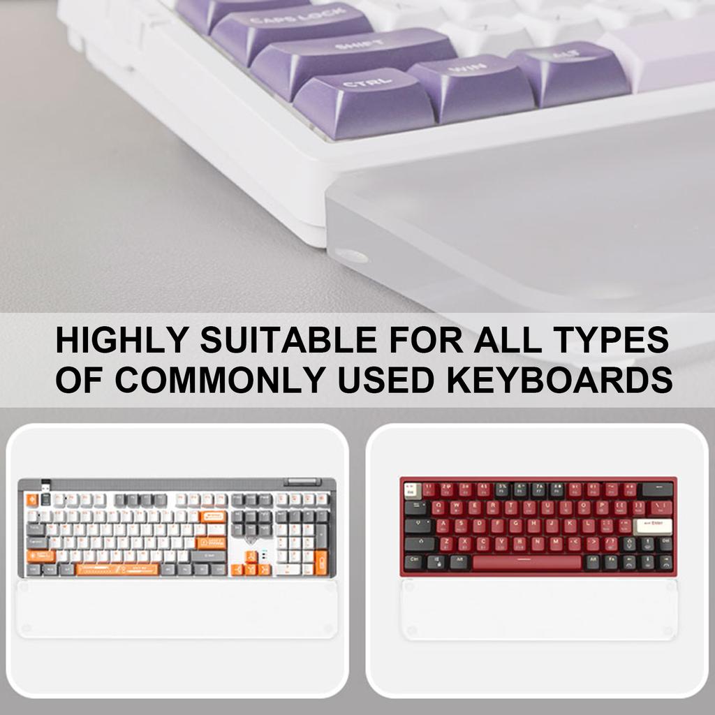 Acrylic Keyboard Wrist Rest Frosted Comfort Pad for Typing Efficiency 61 87 104Keys Non Slip Base