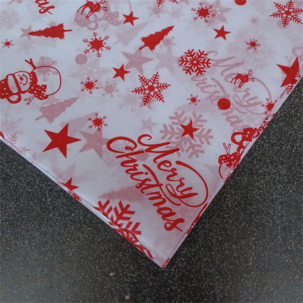 10 Sheets 50X66cm Christmas Gift Wrapping Paper Flower Bouquet Packing DIY Tissue Paper Xmas New Year Party Decoration Supplies