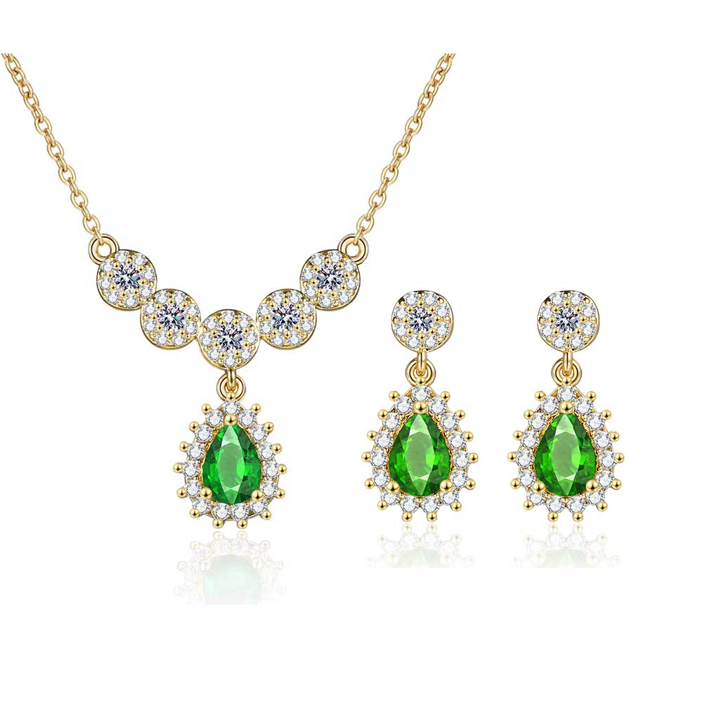 

Серьги-подвески, ожерелье, комплект для женщин, винтажный комплект ювелирных изделий, циркон AAAAA, подарки на свадьбу и помолвку