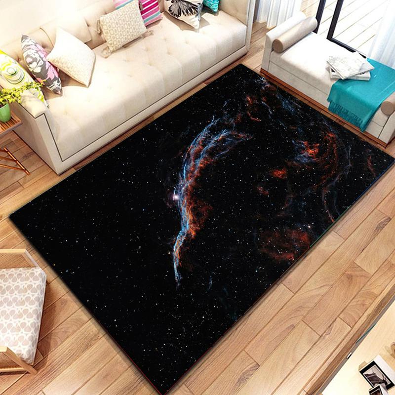 Cosmic Nebula Pattern Carpet Soft Play Mat for Bedroom Livingroom Decor Crawl Mat Christmas Gift Rug Non Slip