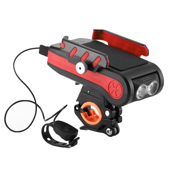 4-in-1 Fahrrad Scheinwerfer Reiten Lampe Licht Telefon Halter Horn Lade Power Bank
